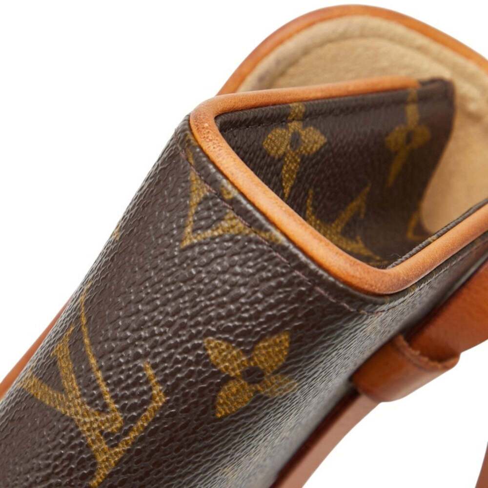 LOUIS VUITTON Authentic Brown Monogram Leather Pochette Hobo Bag - Picture 5 of 11